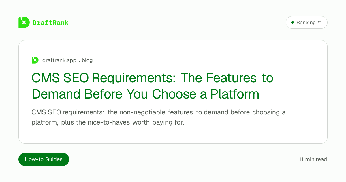 CMS SEO Requirements: The Features to Demand Before You Choose a Platform