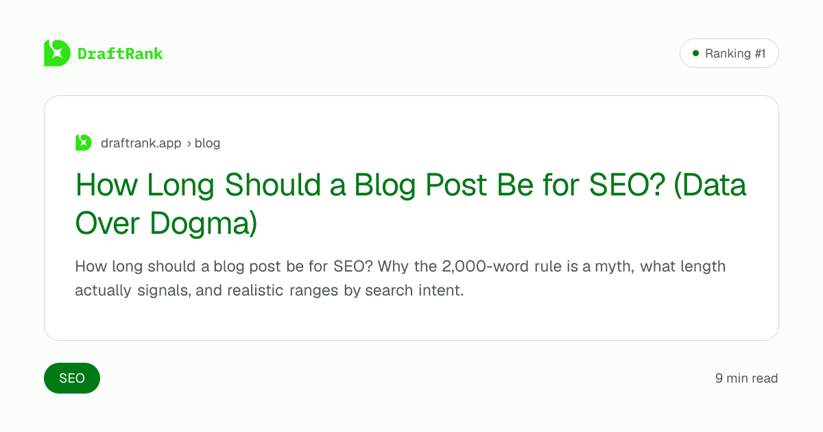 How Long Should a Blog Post Be for SEO? (Data Over Dogma)