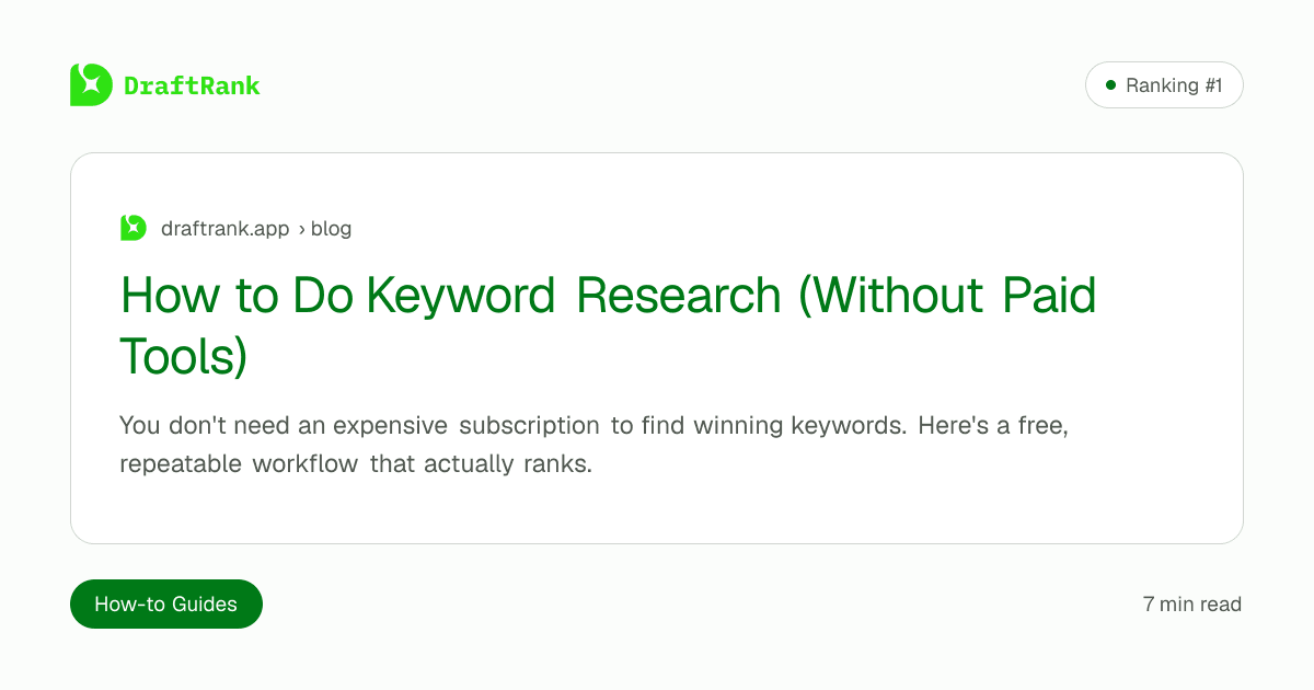 How to Do Keyword Research (Without Paid Tools)
