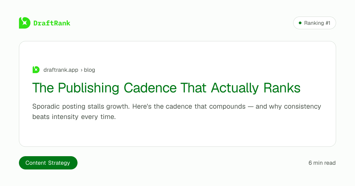 The Publishing Cadence That Actually Ranks