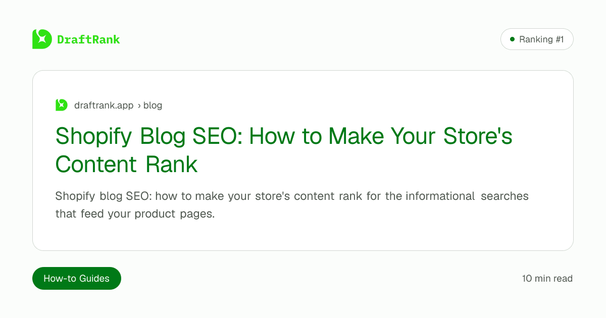 Shopify Blog SEO: How to Make Your Store's Content Rank