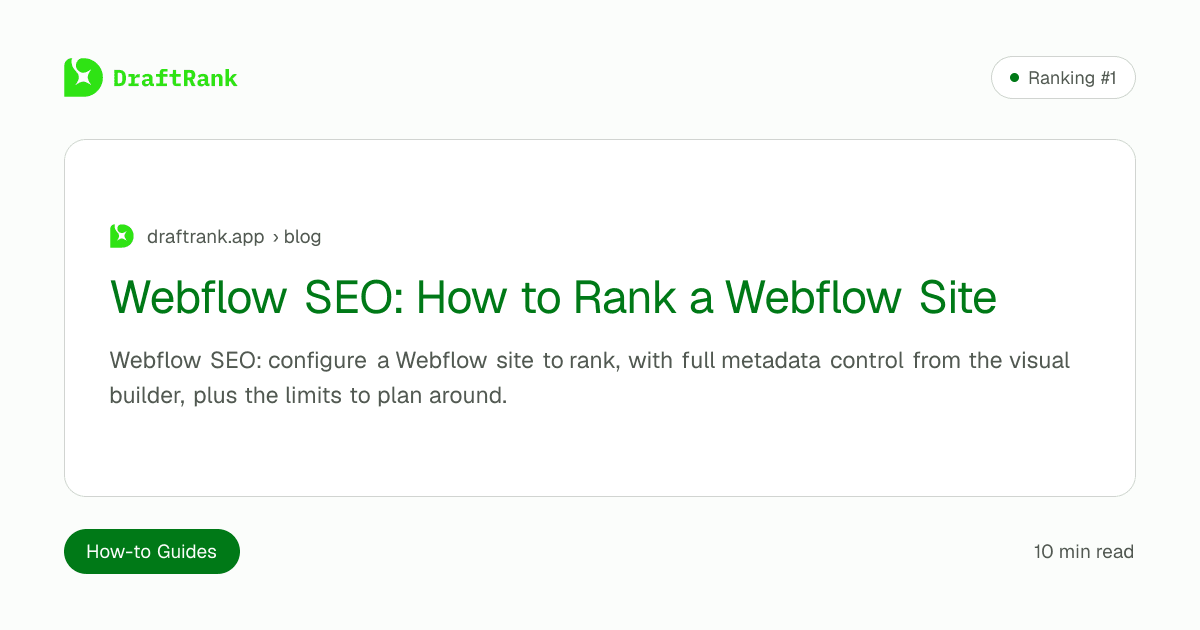 Webflow SEO: How to Rank a Webflow Site