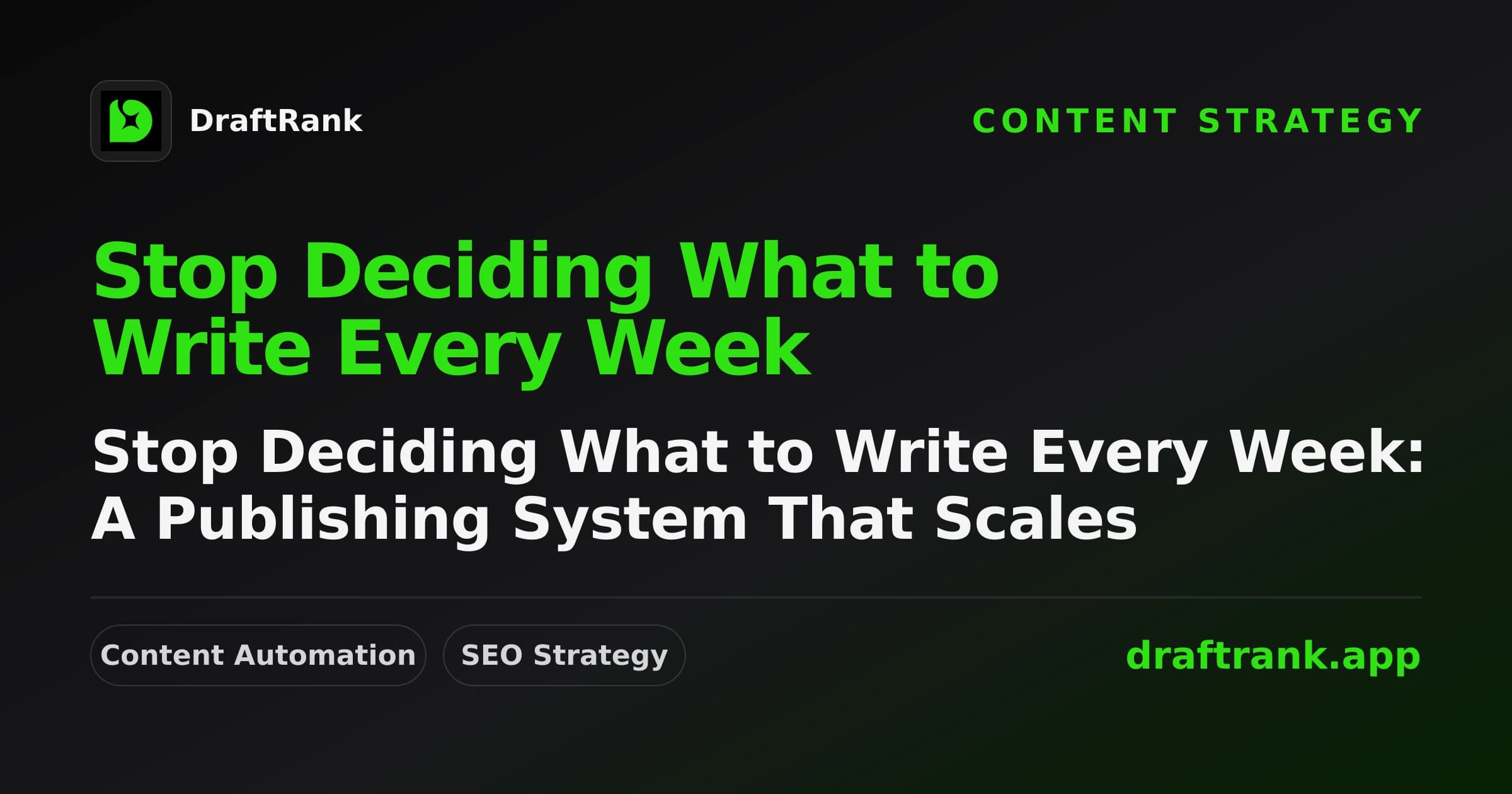 Stop Deciding What to Write Every Week: A Publishing System That Scales