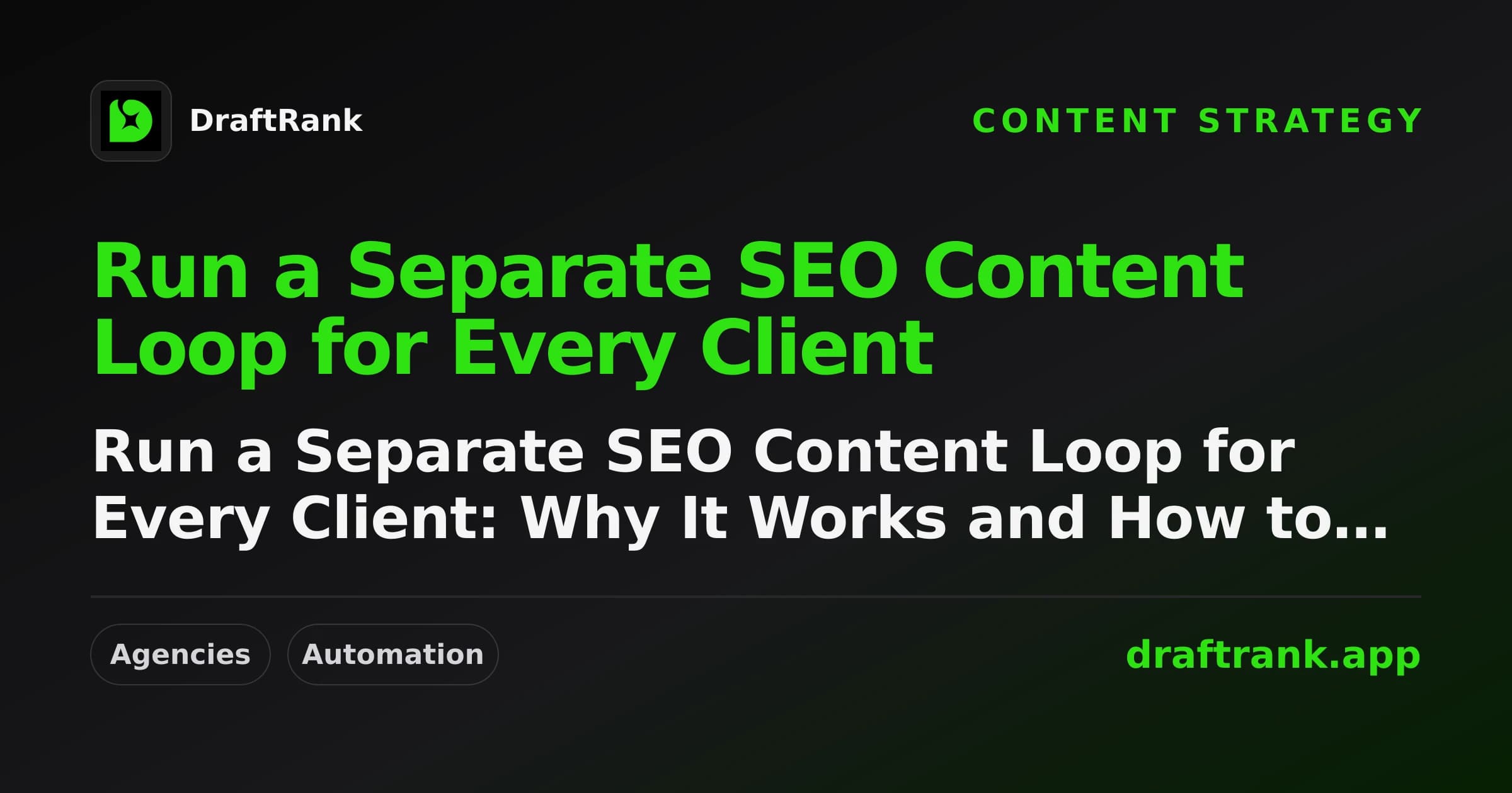 Run a Separate SEO Content Loop for Every Client: Why It Works and How to Set It Up
